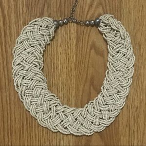 Bead braided statement necklace choker NWOT